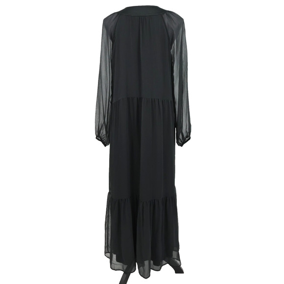 Soft Surrounding Dress Womens Medium Black Sheer Chiffon Layered Lined Maxi - Picture 3 of 13